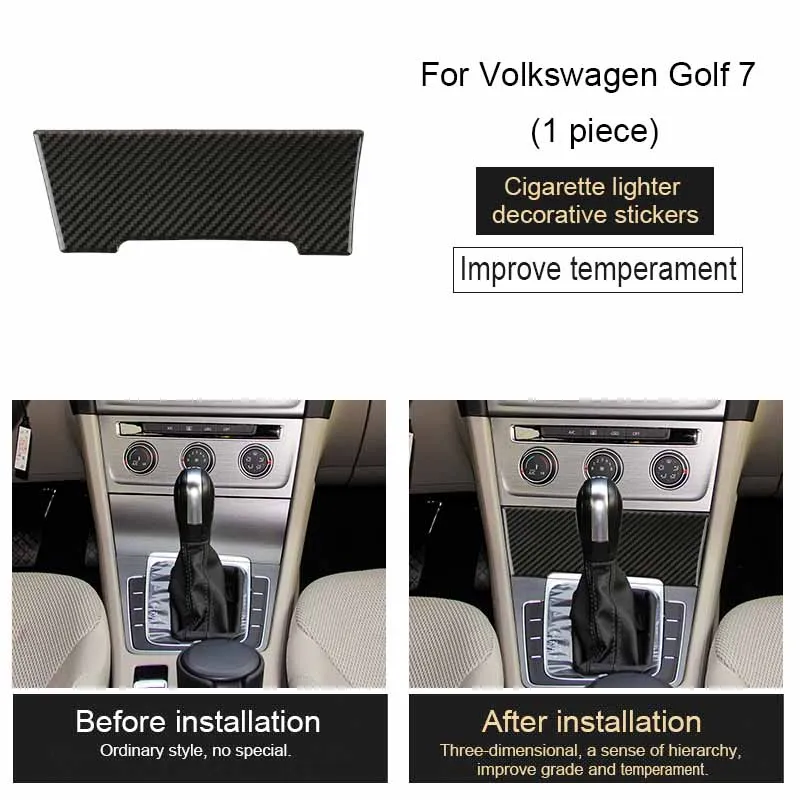 Центральная консоль AC, наклейки из углеродного волокна для Volkswagen VW Golf 7 GTI R GTE GTD MK7 2013- LHD, аксессуары для стайлинга автомобилей - Название цвета: AC Panel