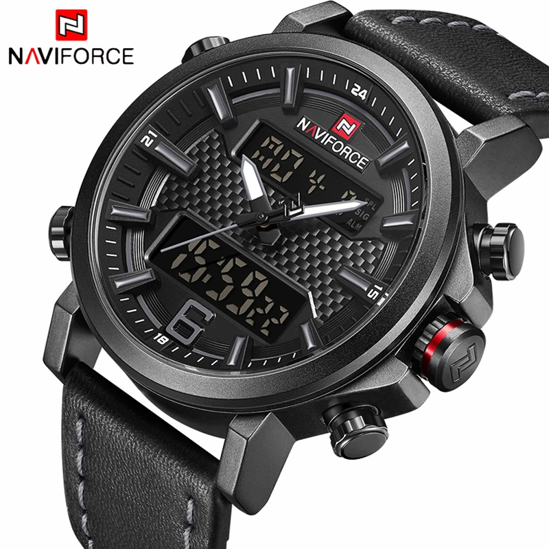 Часы наручные NAVIFORCE Мужские кварцевые брендовые Роскошные спортивные