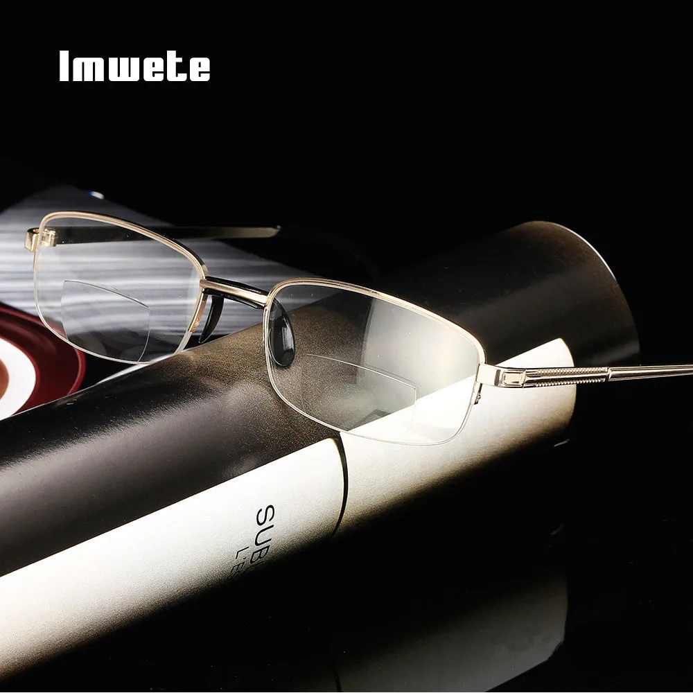 Бифокальные очки Imwete для чтения мужчин и женщин металлическая полуободковая