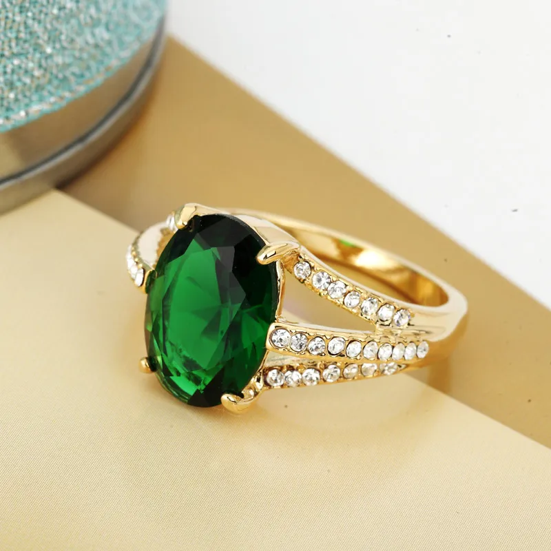 Neoglory большой зеленый AAA Циркон Чешский Стразы светильник желтое золото цвет