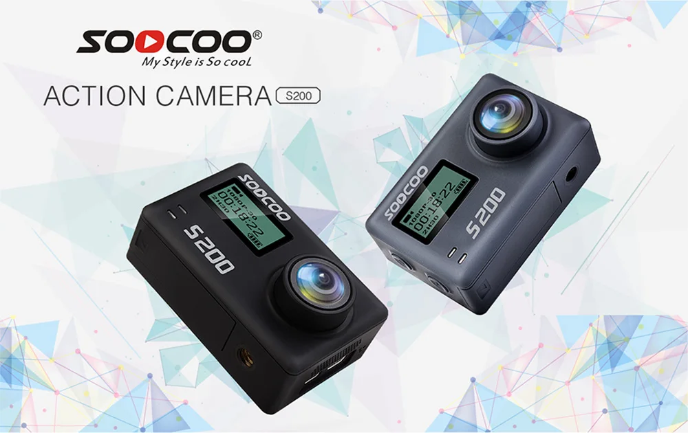 SOOCOO S200 Экшн-камера Ultra HD 4K NTK96660+ IMX078 с WiFi Gryo Голосовое управление внешний микрофон gps 2,4" сенсорный ЖК-дисплей