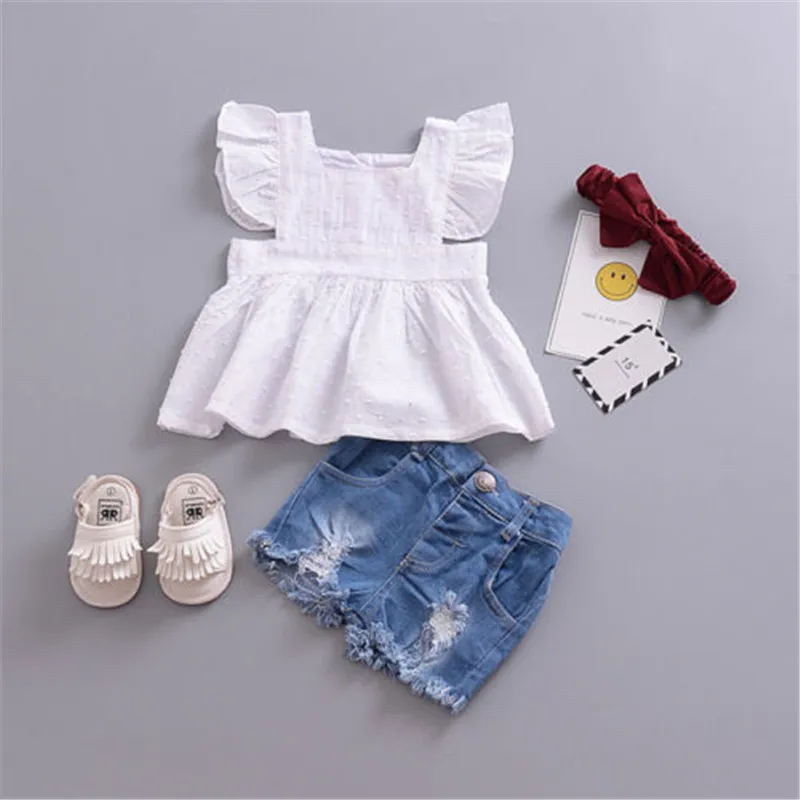 2018 детские летние белые простые и щедрые модные CH|summer fashion|summer whitesummer girl |