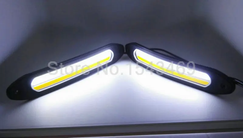 10W 100% Waterproof COB LED Daytime running lights Turning Signal DRL White/Yellow Car Head Light | Автомобили и мотоциклы
