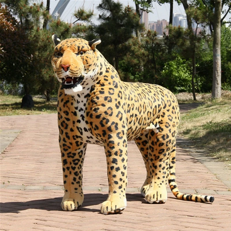 Dorimytrader Jumbo Моделирование животных Leopard Плюшевые игрушки Гигантские Lifelike Panther House