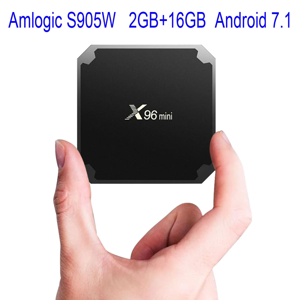 X96 Мини Смарт ТВ коробка Amlogic S905W четырехъядерный 2 ГБ + 16 Android 7 1 бокс Wifi HDMI 2.0A 4K H.265