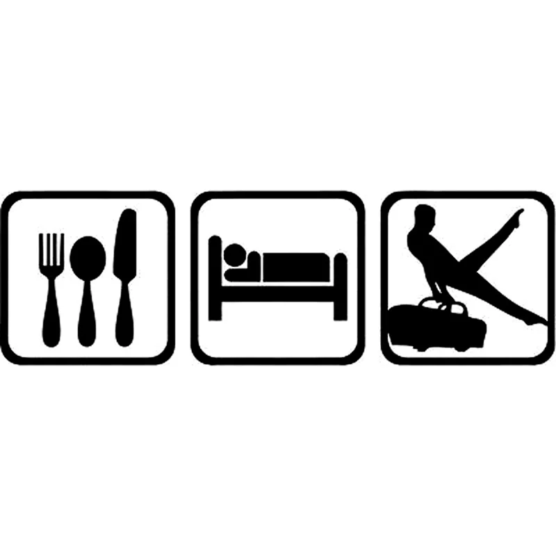 15 8 см * 5 Eat Sleep гимнастика гимнастический конь интересные виниловые наклейки в