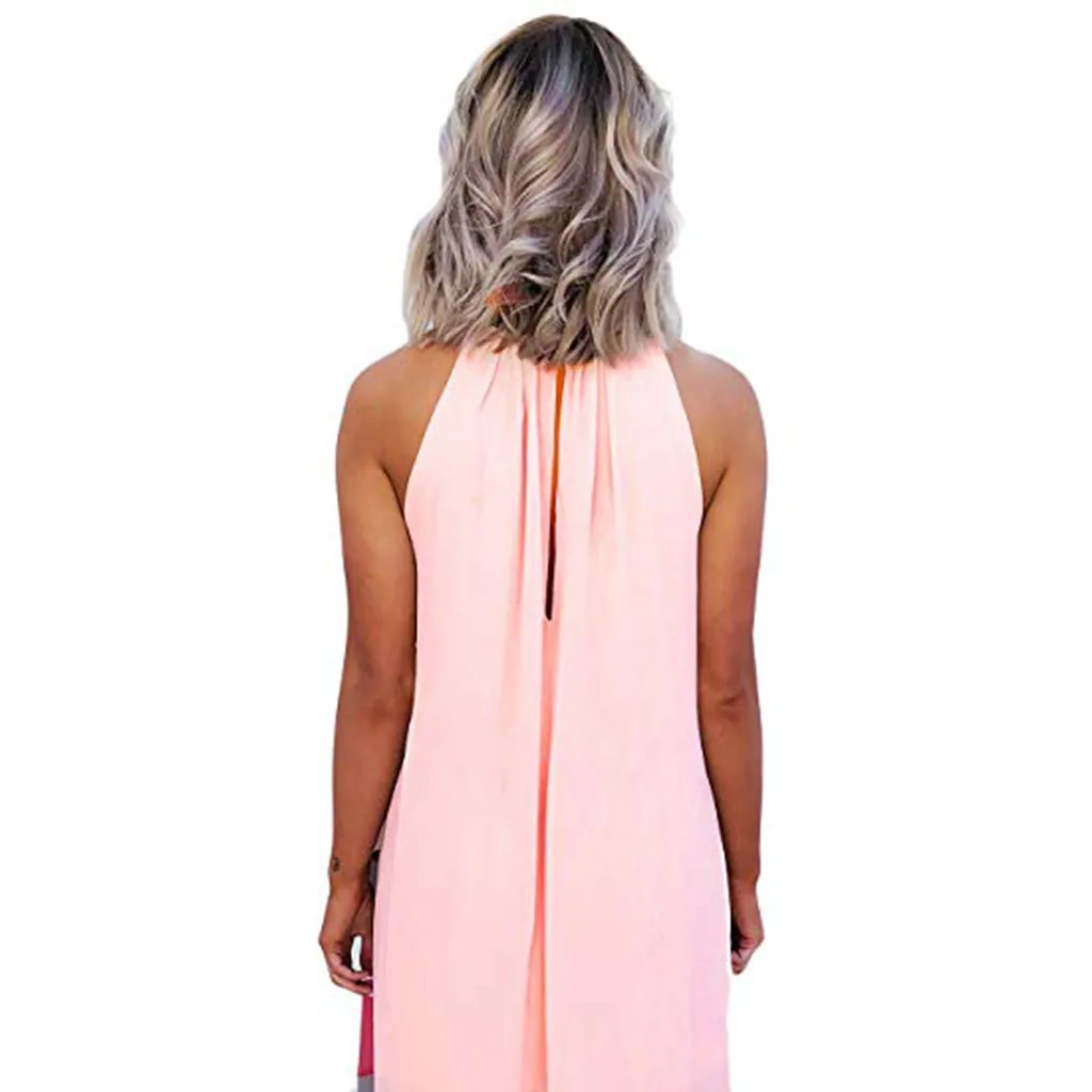 Летние платья повседневное модное элегантное платье женское с лямкой на шее в