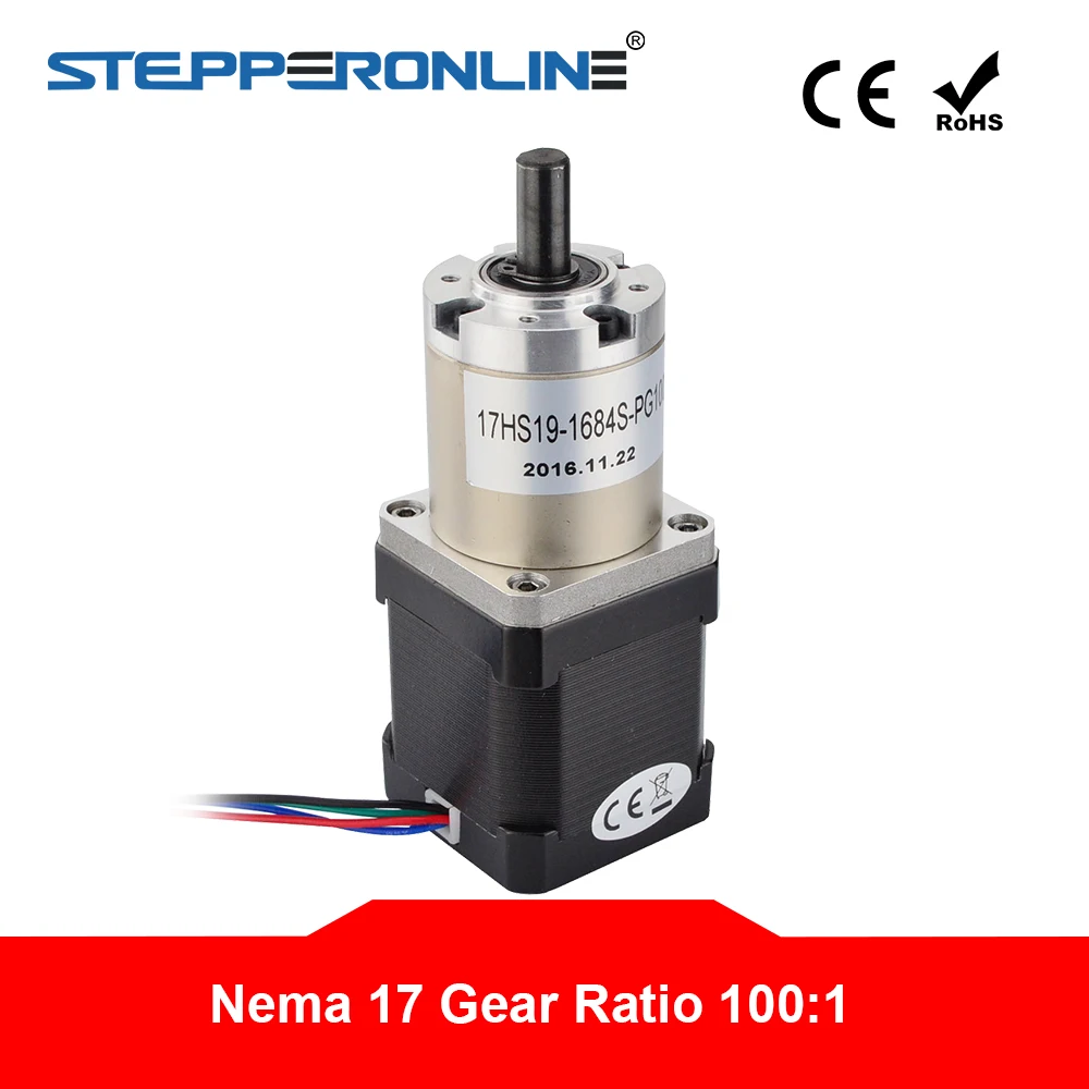 

NEW 100:1 Planetary Gearbox High Torque Nema 17 Gear Stepper Motor 1.68A for DIY CNC Router Robot 3D Printer