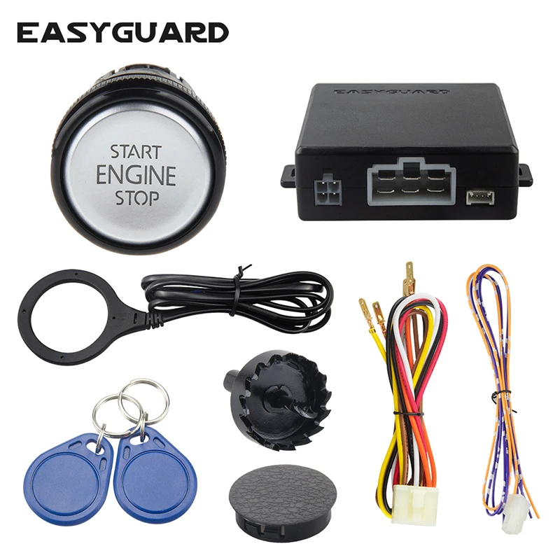 EASYGUARD Radio Frequency Identification keyless go system car alarm with transponder arm disarm easy to use ec008-p7n DC 12V