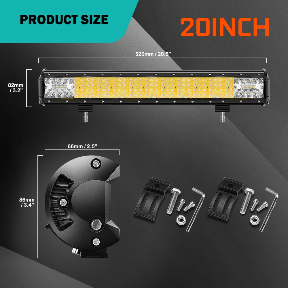 CO LIGHT 16D 20 дюймов светодиодный рабочий свет бар 4-ряды 480 Вт Offroad светодиодный свет бар Combo светодиодный фонарь для 4WD 4x4 подставка для автомобилей ATV 12 В 24 В