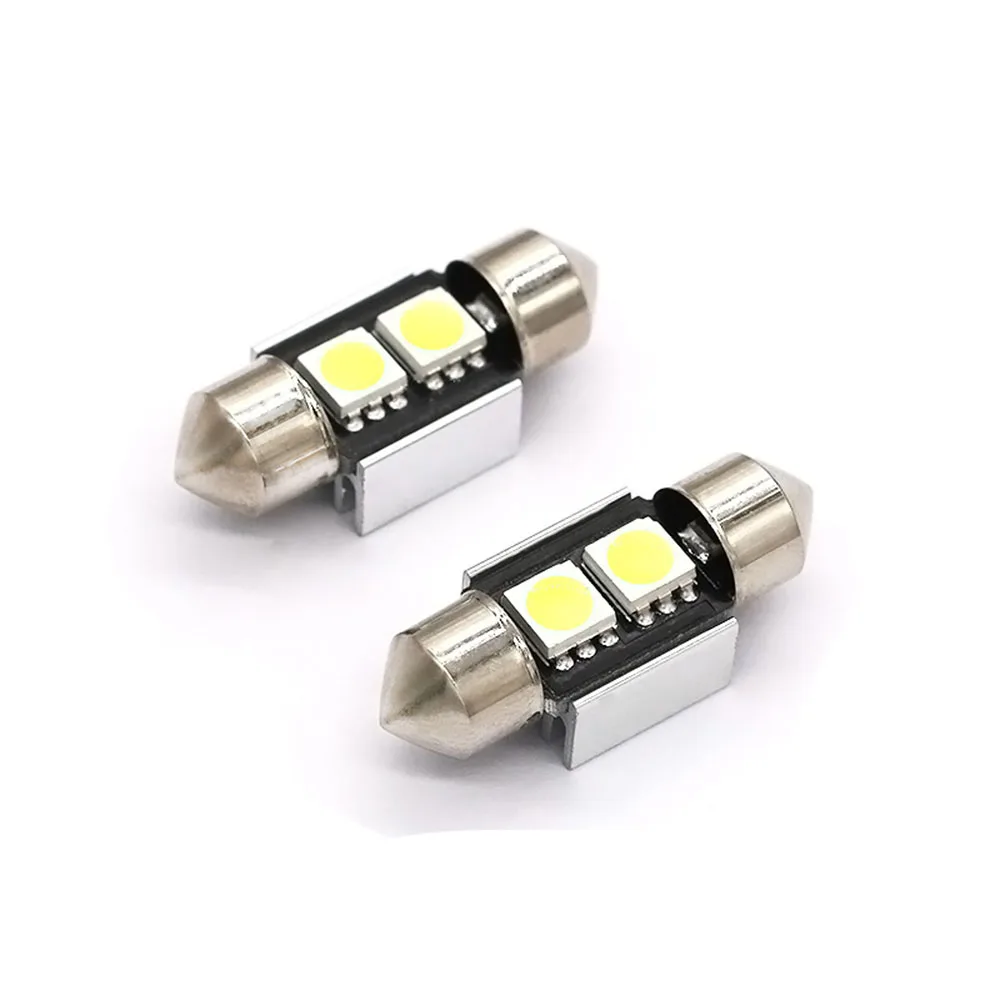 YSY 10pcs/lot 31mm Canbus 2SMD 5050 C5W canbus Car Festoon Dome Map LED Light festoon led License Plate Lamp white | Автомобили и