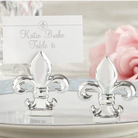 100pcs wedding favor party decoration fleur de lis silver finish place card holder photo holder table number holder