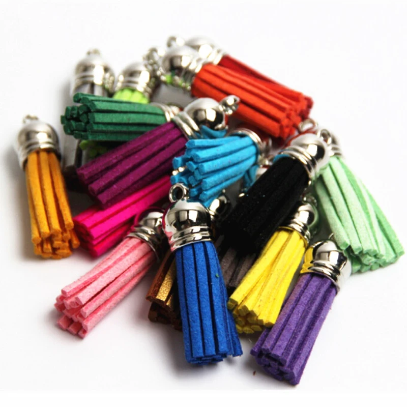 Серьги с кожаными кисточками серебристые 10 шт./Лот подвеска фурнитура для