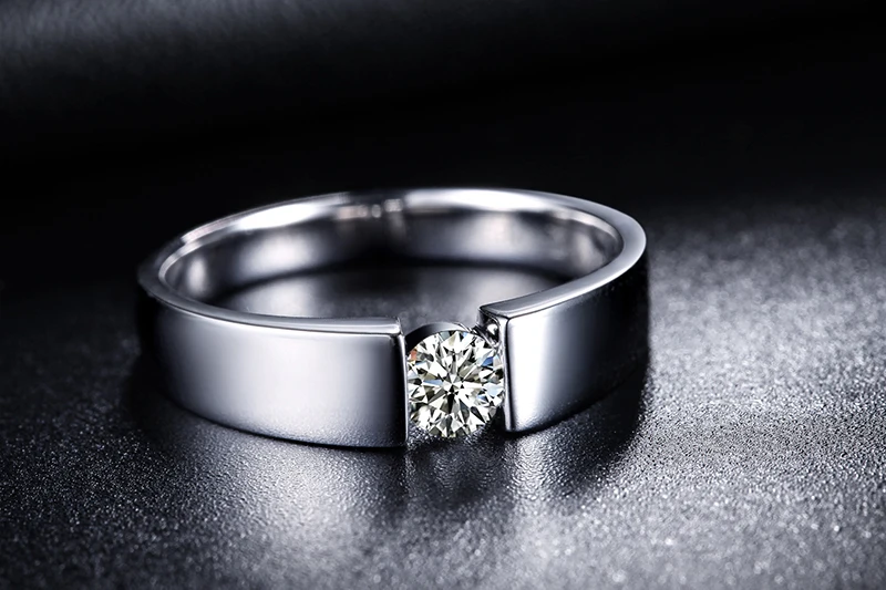 ZOCAI 0 30 CT CERTIFIED SI/H/VG бриллиантовое обручальное кольцо для мужчин с круглой огранкой