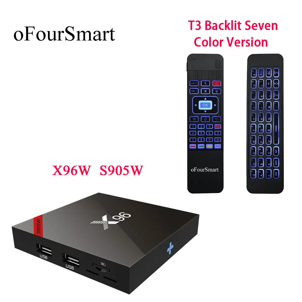 ТВ бокс X96W X96 S905W Android 7 1 Smart tv Box 2 Гб 16 Поддержка 4 ГГц WiFi HD 4K телеприставка с T3 C Air mouse