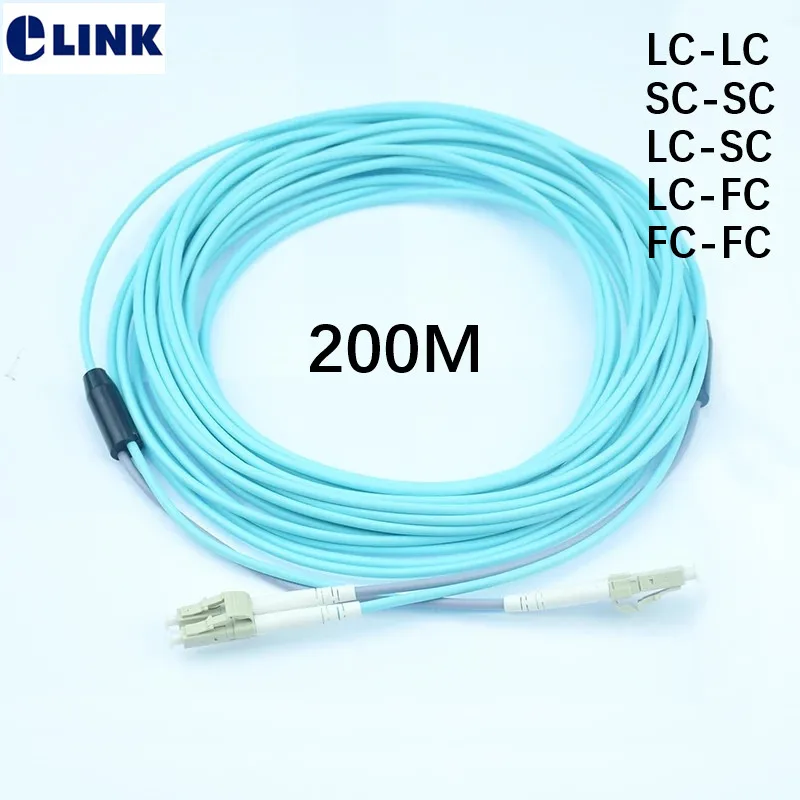 1 шт. 200mtr OM3 армированный патчкорд 2 волокна SC-SC LC-LC джемпер ftth 2-жильный оптический