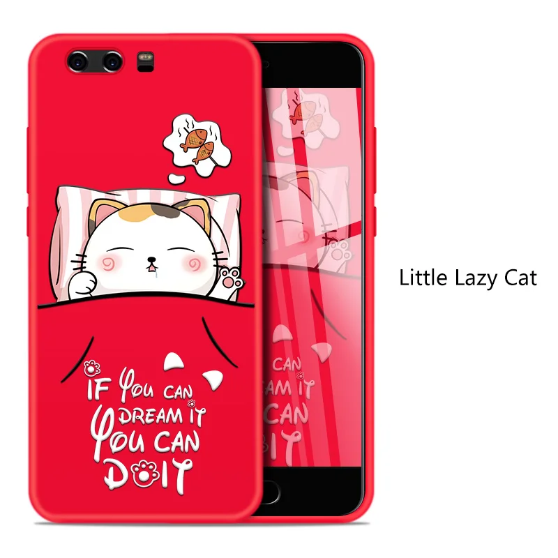 Little Lazy Cat Asina, милый мультяшный чехол для huawei P10, чехол, силиконовый чехол, Fundas для huawei P9 Lite P20 Lite P, умный чехол, противоударный чехол - Цвет: Little Lazy Cat