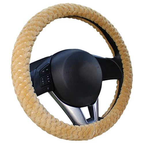 Winter Car Steering Wheel Cover/Universal Soft Warm Plush Covers for steering women men girl car interior Golden | Автомобили и