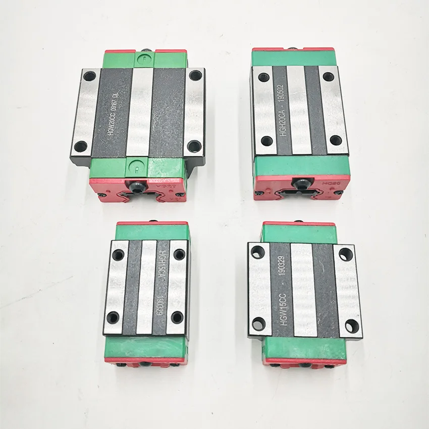 2pc HGR20 HGH20 Square Linear Guide Rail ANY LENGTH+4pc Slide Block Carriages HGH20CA/flang HGW20CC CNC Router Engraving