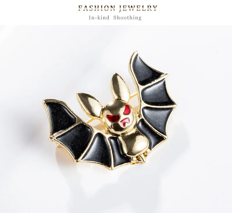 2019 Мода Хэллоуин летучая мышь глазурованная брошь Элегантная Брошь булавка