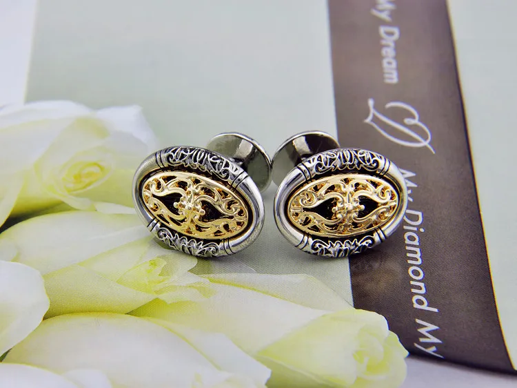 Спарта белый золотой Гальванизированный камень желаний запонки мужские +