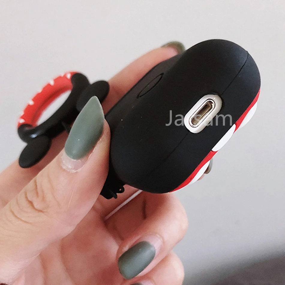 Для AirPods чехол Bluetooth беспроводной Чехол для наушников для Apple Airpods 2 зарядный мультяшный защитный чехол с кольцом на палец