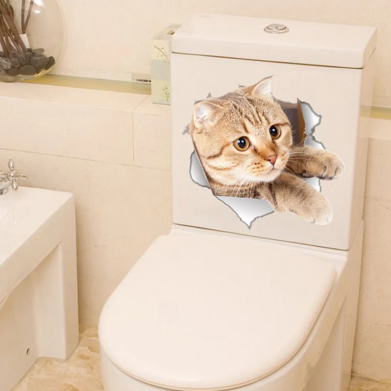 Hoomall 3D мультяшный стикер на стену милый кот собака водонепроницаемый обновленный