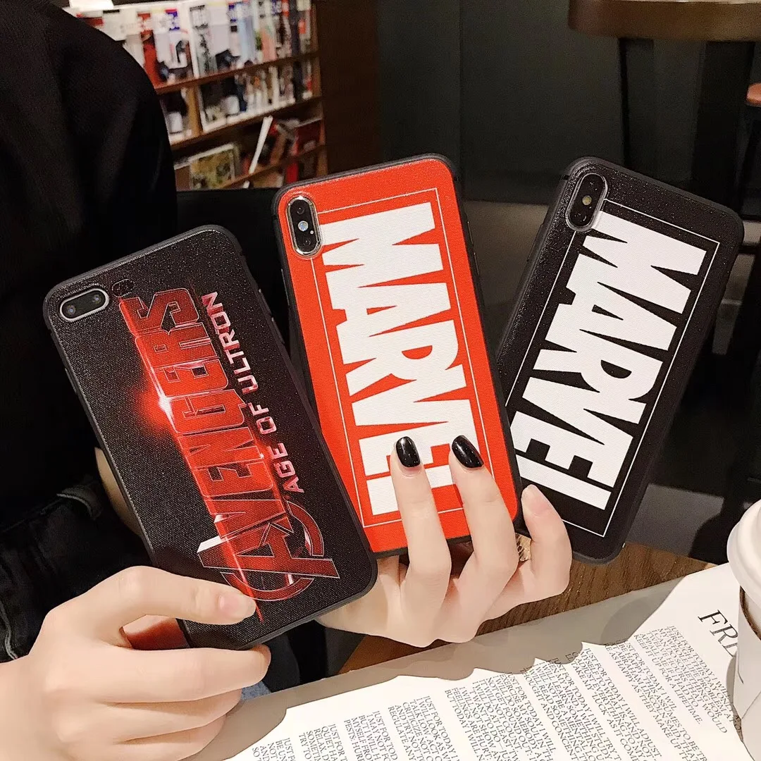 Marvel Мстители наконец логотип шелк чехол для телефона Apple IPhone X XS Max Xr 7 plus 8 плюс 6