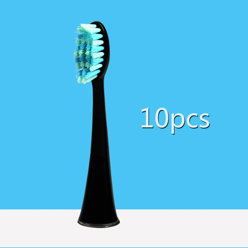 black-10pcs 6 шт./партия, насадка для щетки SEAGO, мягкая нейлоновая щетина Dupont, совместимая с SG986/SG987, умная Сменная головка щетки - Цвет: black-10pcs