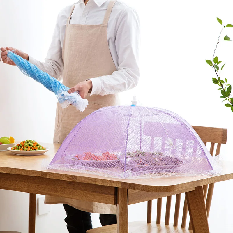CTREE Fold Food Cover Umbrella-Shaped Anti-flies Printing Flowers Dining table Cooking Covering Kitchen Accessories C742 | Дом и сад
