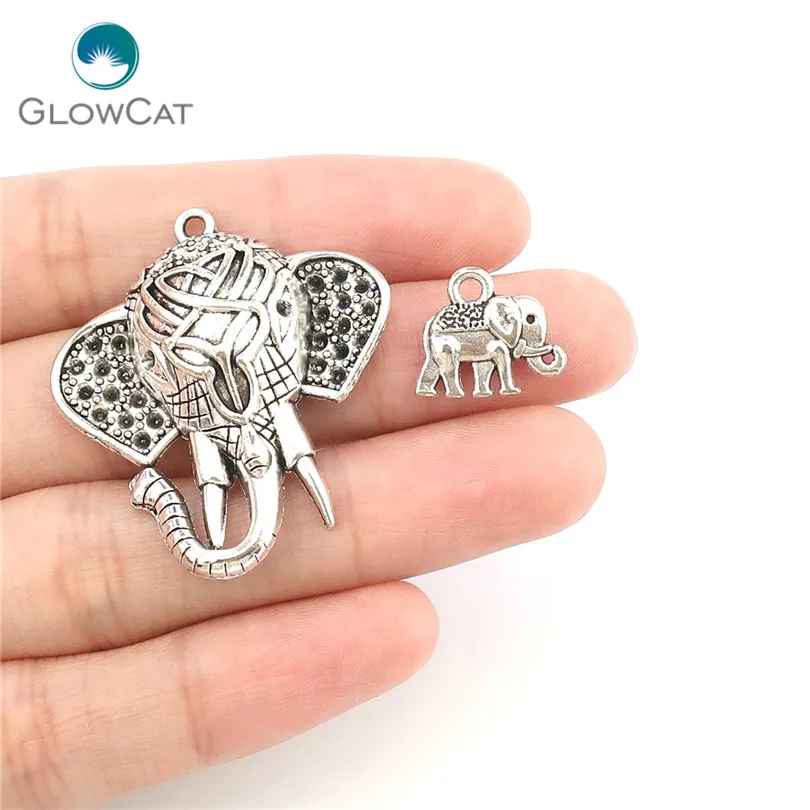 MIX 10pcs/lot Vintage Silver Zinc Alloy Elephant Hindu deities Jewelry Finding Making 22400 | Украшения и аксессуары
