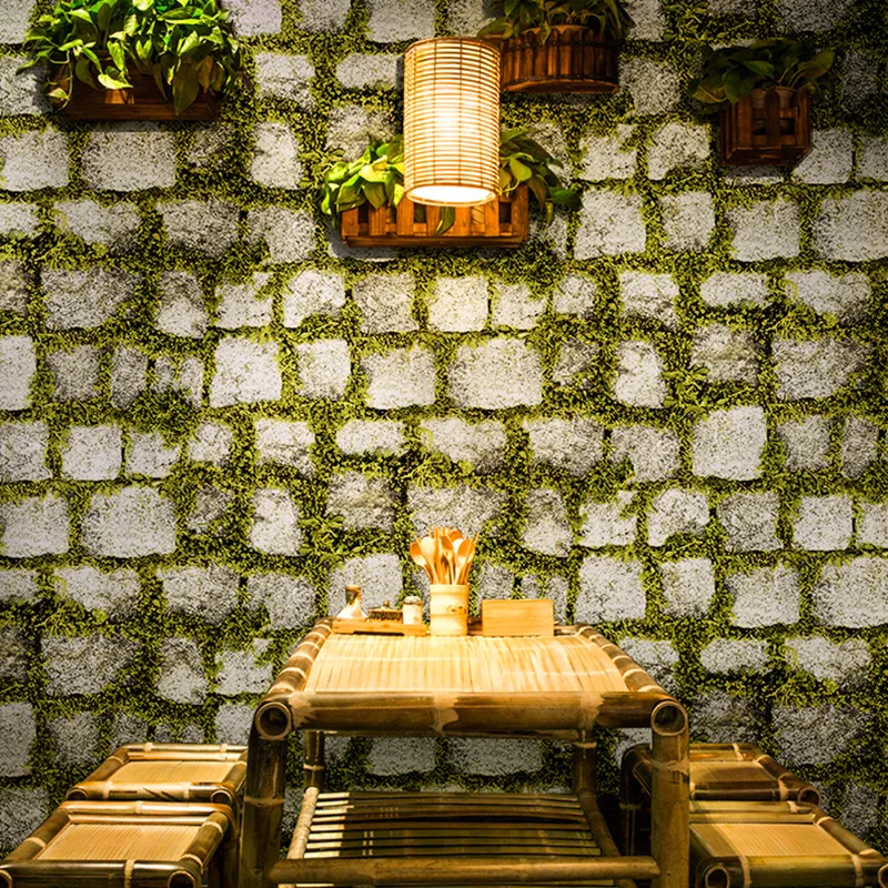 Винтажная зеленая трава камень 3D обои домашний Декор персонализированные ПВХ