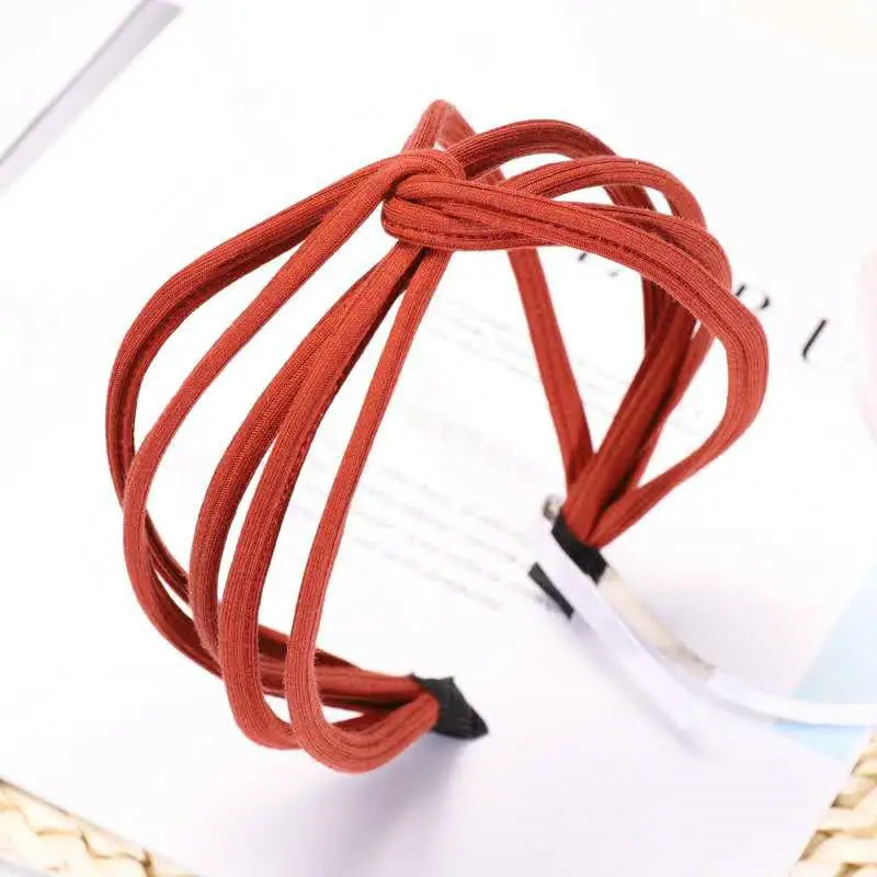 Повязка для волос Женская эластичная однотонная тканевый ободок аксессуар на