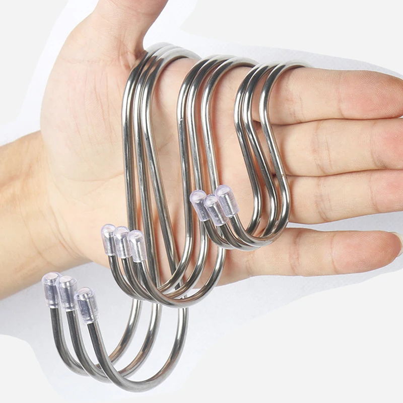 Новое поступление 4 шт./лот s-образные Крючки из нержавеющей стали вешалка для