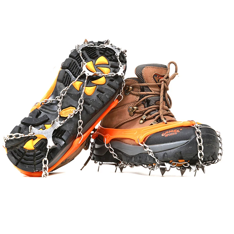 

Hewolf 8 10 Teeth Non-slip Claws Ice Crampons Manganese Steel & Stainless Steel Gripper Ski Snow Cleats Hiking Climbing Chain