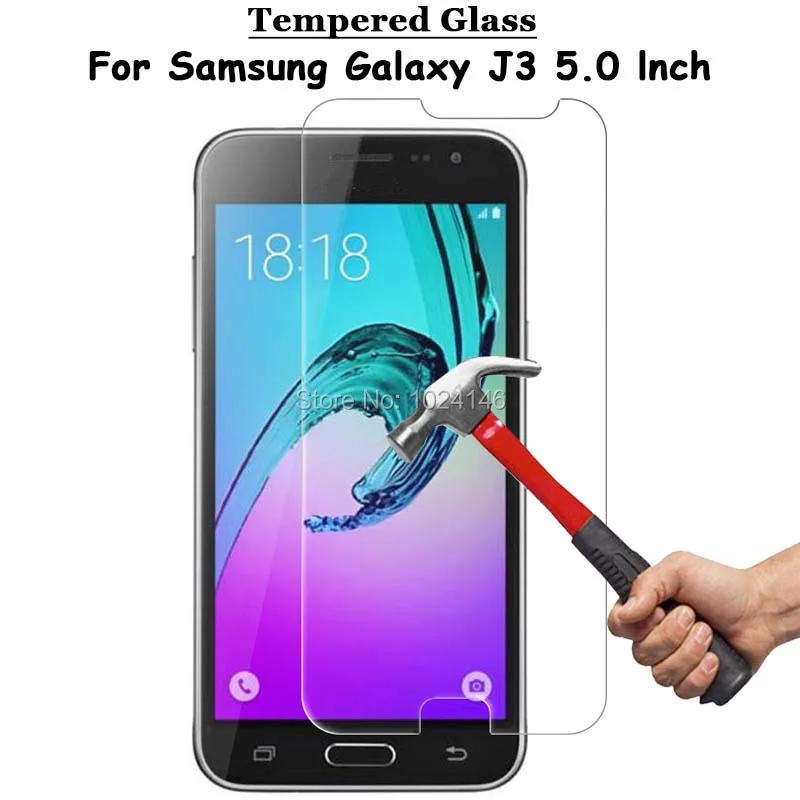 

Прозрачное закаленное стекло для Samsung Galaxy J3 J3109 5,0 дюйма, защита для экрана, ультратонкая Взрывозащищенная защитная пленка + набор для очистк...