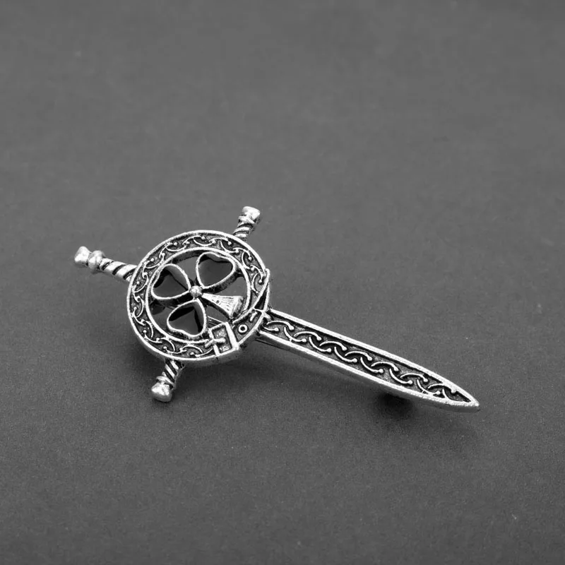 Outlander Ювелирная брошь Шотландия брошь в виде меча с чертополохом, брошь на шпильке с модным celticknot брошь "килт" Outlander ювелирных изделий для Для мужчин Для женщин