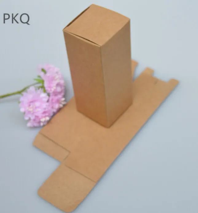 Коричневая крафт-бумажная коробка 20 шт флакон-капельница косметика для