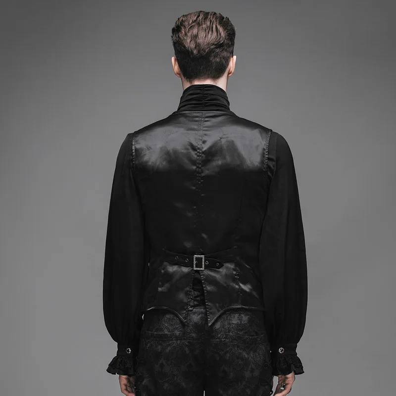 Мода дьявола стимпанк Средневековая мужская Черная куртка жилеты Готический