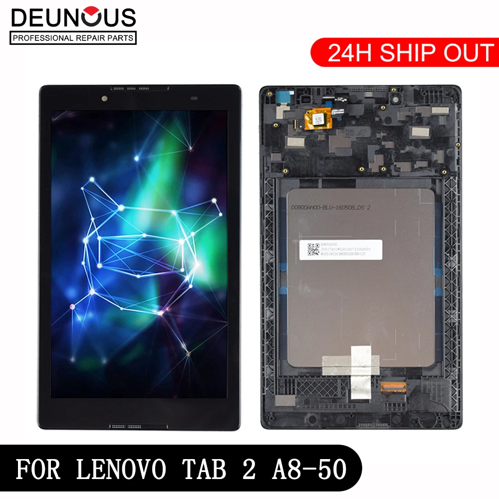

Новые 8 дюймов для Lenovo Tab 2 A8-50F Tab2 A8-50LC A8-50 планшетный ПК с сенсорным экраном + узел ЖК-дисплея в сборе запчасти с рамкой