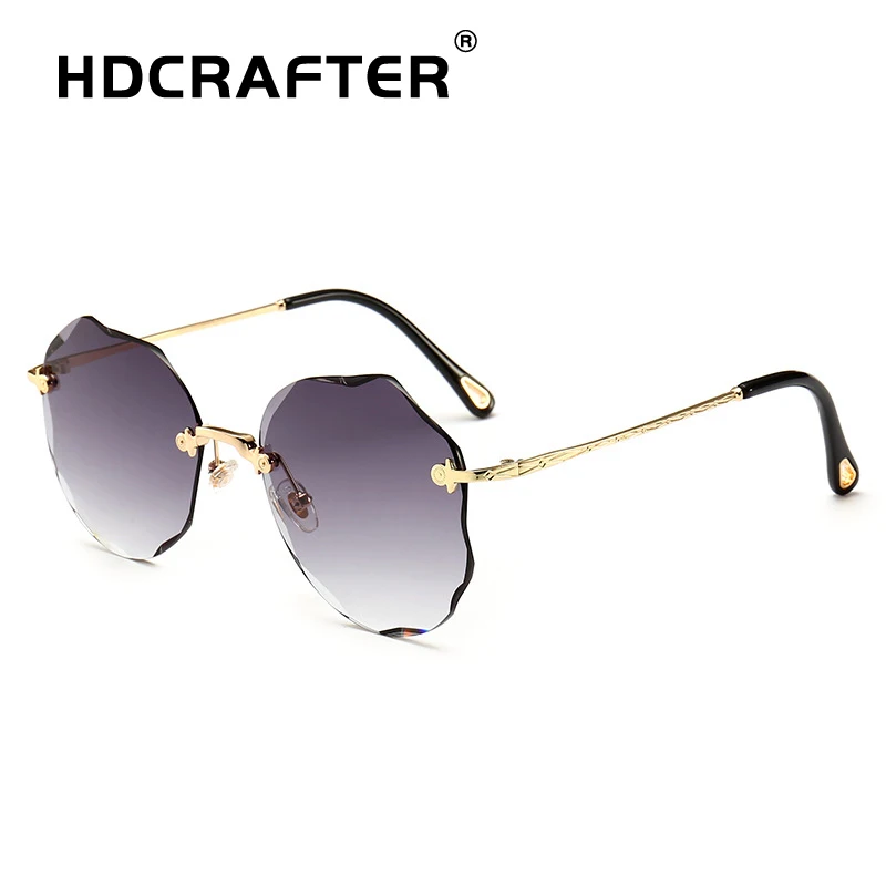 HDCRAFTER женские солнцезащитные очки 2019 Модные без оправы UV400 брендовые