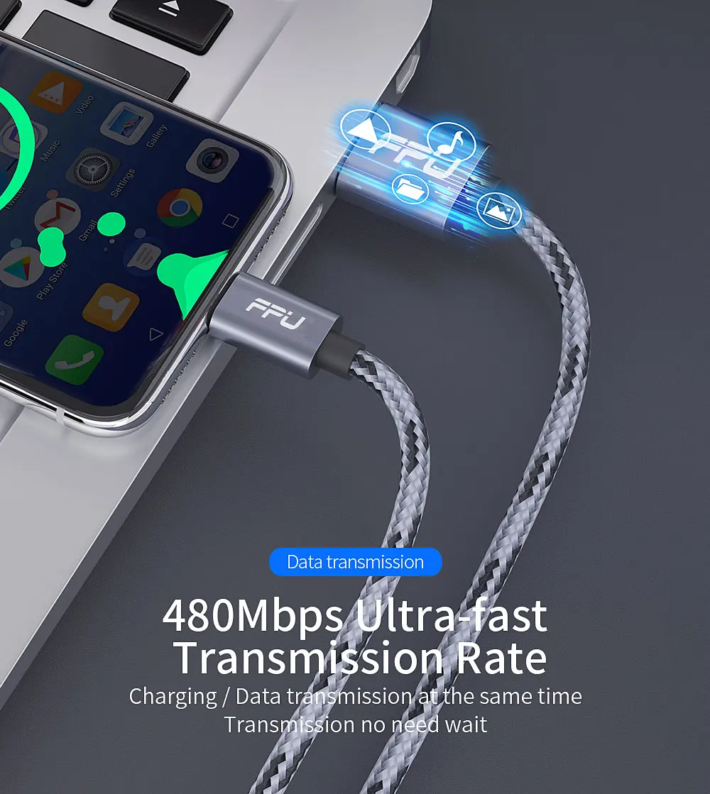 FPU usb type-C кабель для samsung huawei Xiaomi Redmi k20 pro USB C кабель для мобильного телефона Быстрая зарядка кабель для usb type-C шнур