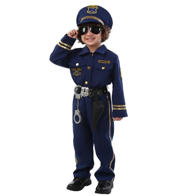 Вечерние костюмы на Хэллоуин темно синего цвета для косплея суперполицейских