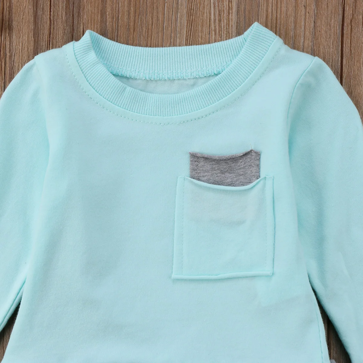 2pcs Toddler Kid Girls 2018 Long Sleeves T-shirt Pink Blue Tops + Gray Knee Pants Outfits Casual Spring Autumn Set Clothes | Детская