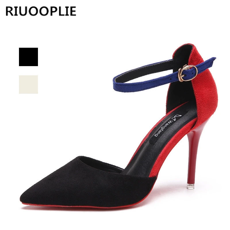 RIUOOPLIE/модные женские туфли на высоком каблуке в Корейском стиле тонкие с закрытым