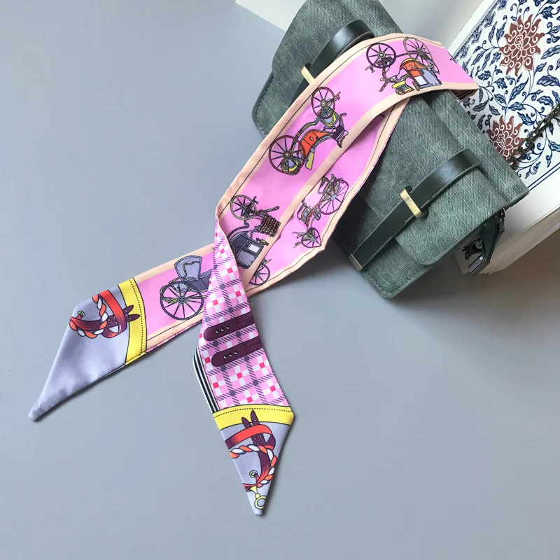 Женский Узкий Шелковый шарф модный ошейник каретка стильное