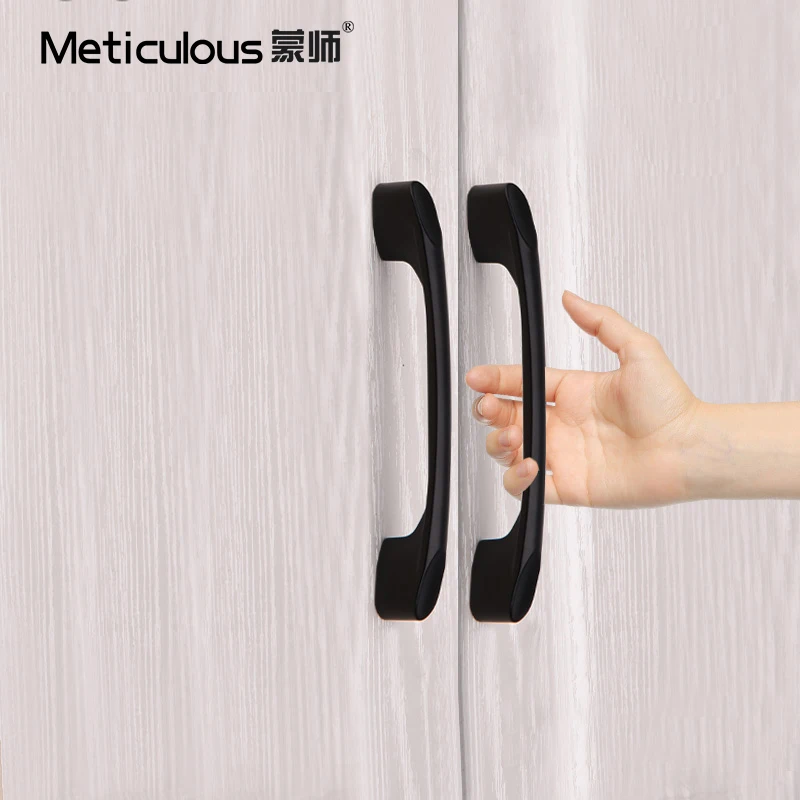 Meticulous Black Furniture Handle Zinc Alloy Cabinet Wardrobe Cupboard Sideboard Kitchen Door Pull Knob | Обустройство дома