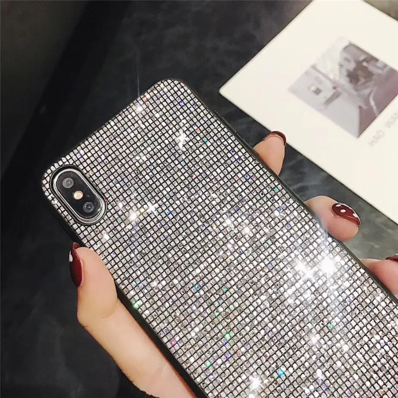 С сияющими блестками ромбовидная Решетка чехол для iPhone 12 Pro Max X XR XS xsmax 8 plus 11 7 plus/6s