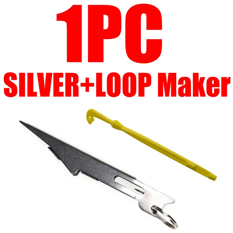 1PC SILVER N LOOP Bimoo нахлыстом ногтей УЗЕЛ Tyer рыбалка Fly крюк узел инструмент с Зажим для экстрактора лидер ловли рыбы нахлыстом и Магистральный инструмент для соединительных звеньев цепей - Цвет: 1PC SILVER N LOOP