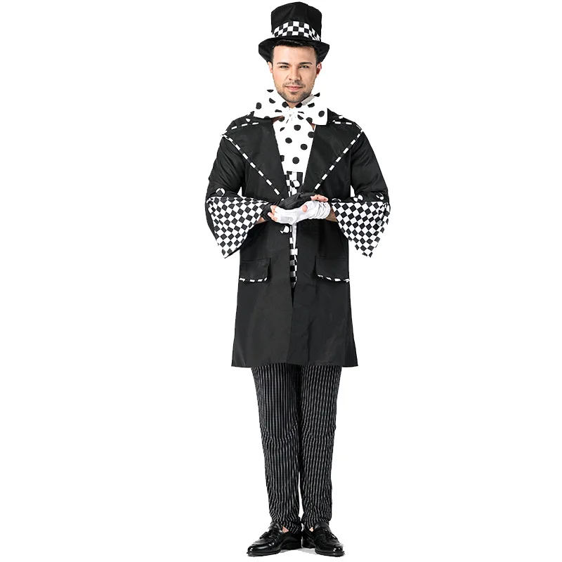 Men Magician Uniform Cosplays Halloween Circus Clown Costumes Purim Carnival parade Stage play Masquerade Nightclub Party dress |